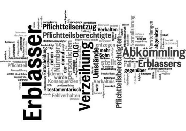 Erbrecht-Pflichtteilsentzug | Entwickelt sich das Verhältnis zwischen dem Erblasser und dem Pflichtteilsberechtigten wieder zur Normalität liegt eine Verzeihung vor