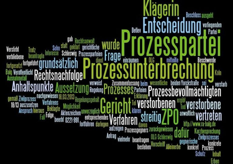 Prozessunterbrechung Erbrecht