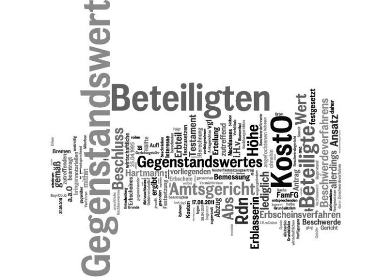 Erbschein Erbscheinsverfahren Gegenstandswert