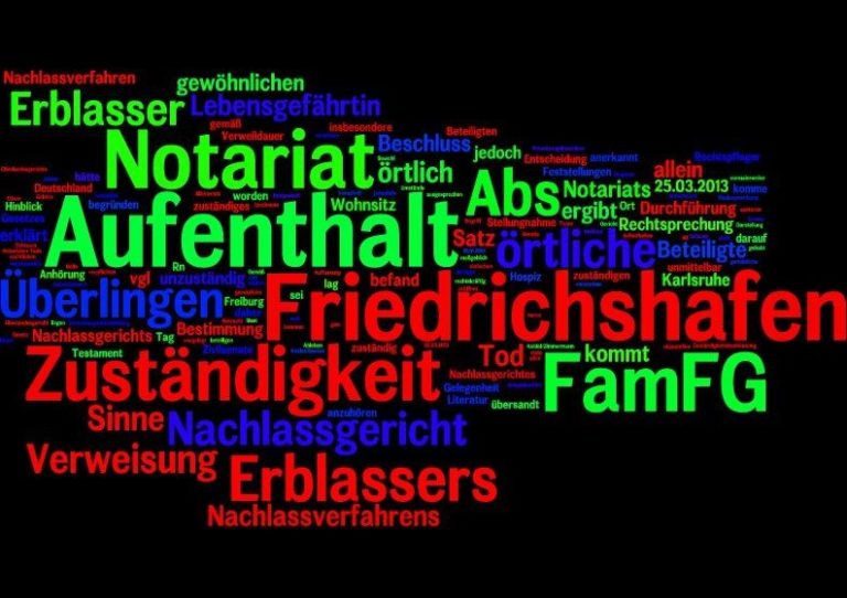 Nachlassgericht örtliche Zuständigkeit