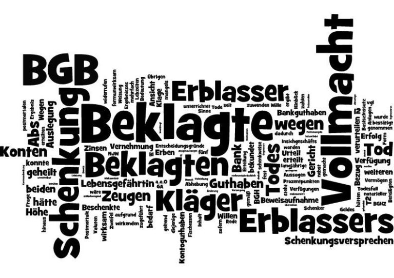 Postmortale Vollmacht Schenkung
