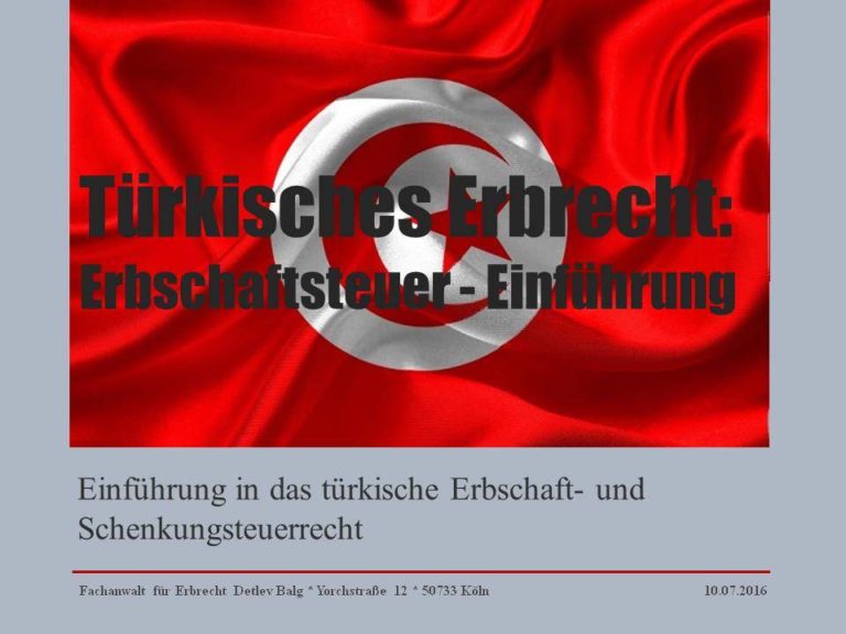 Einführung in die türkische Erbschaftsteuer
