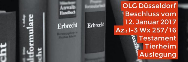 Erbrecht: Testament Tierheim Auslegung | Wechselt der Träger eines Tierheims, das vom Erblasser zum Alleinerben bestimmt wurde, so kann durch Auslegung des Testamentes der Rechtsnachfolger Ersatzerbe werden | Rechtsanwalt Erbrecht Köln - Fachanwalt Erbrecht Köln