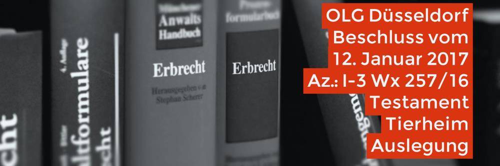 Erbrecht: Testament Tierheim Auslegung | Wechselt der Träger eines Tierheims, das vom Erblasser zum Alleinerben bestimmt wurde, so kann durch Auslegung des Testamentes der Rechtsnachfolger Ersatzerbe werden | Rechtsanwalt Erbrecht Köln - Fachanwalt Erbrecht Köln