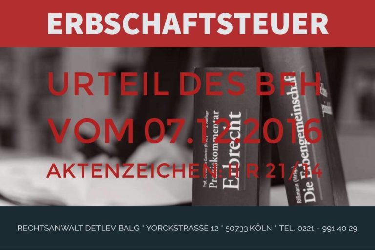 Erbrecht Erbschaftsteuer ererbter Pflichtteilsanspruch - Rechtsanwalt und Fachanwalt für Erbrecht Köln