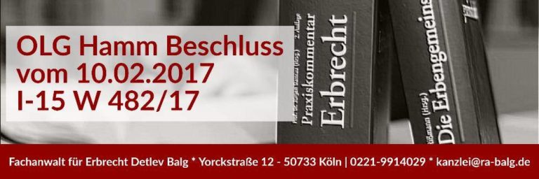 Erbrecht: Testamentsvollstreckeramt Annahme Nachweis | Der Nachweis der Annahme des Testamentsvollstreckeramtes kann durch ein Annahmezeugnis geführt werden | Fachanwalt für Erbrecht Detlev Balg - Köln Nippes