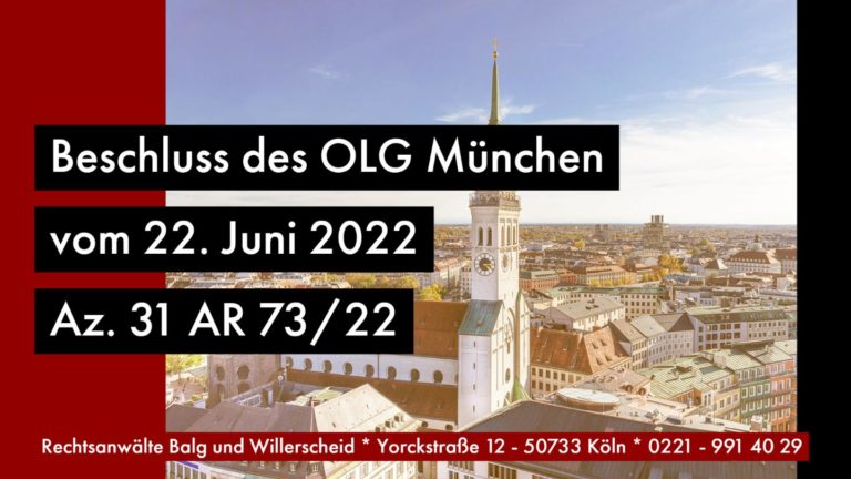 Gewöhnlicher Aufenthaltsort eines Pflegebedürftigen - OLG München - Beschluss vom 22. Juni 2022 - 31 AR 73_22 _ Rechtsanwalt und Fachanwalt für Erbrecht Detlev Balg - Köln