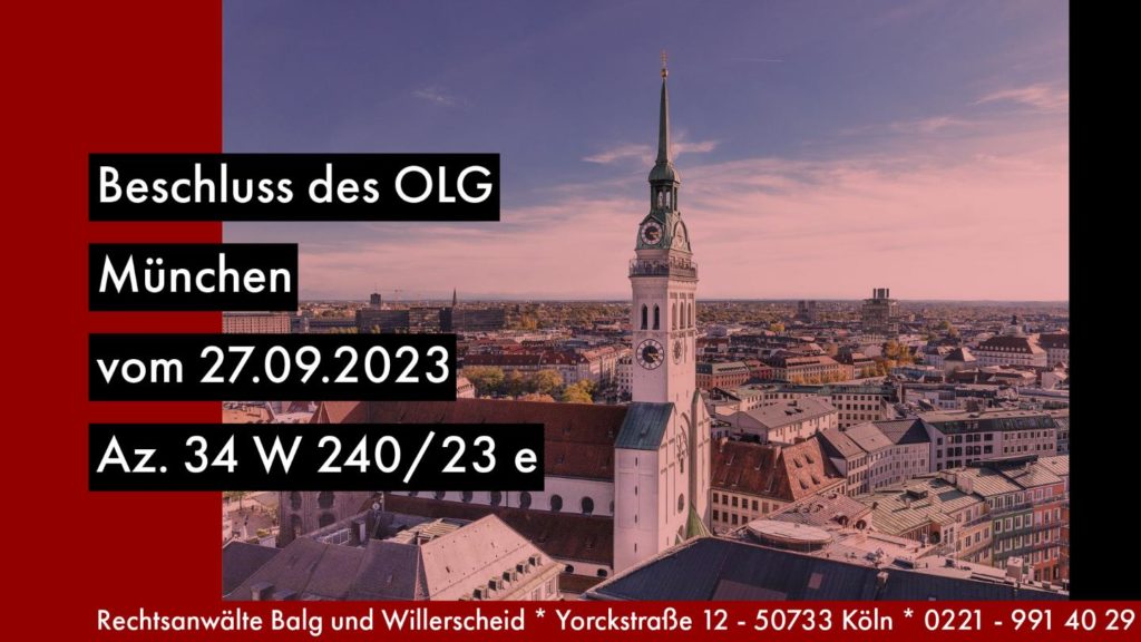 Rückgabe Erbschein Grundbuchamt - Zur Verbindlichkeit der Vermutungswirkung einer Grundbucheintragung für das Grundbuchamt selbst - OLG München Beschluss 27-09-2023