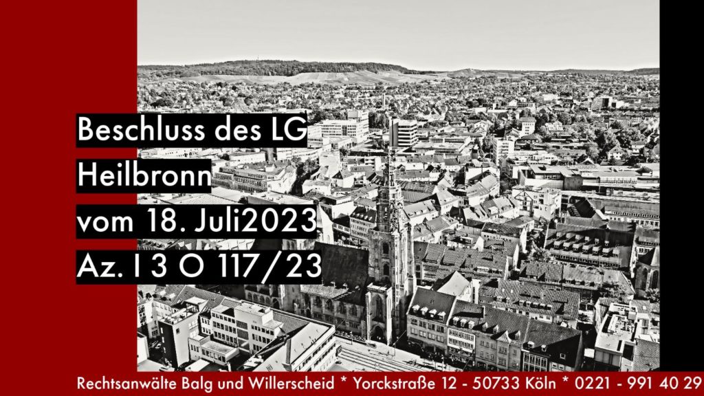 Vermächtnis Belastung Verzug | Auch wer durch den Tod einer ihm nahestehenden Person psychisch belastet ist, kann bei der Erfüllung eines Vermächtnisses in Verzug geraten Beschluss des LG Heilbronn vom 18. Juli 2023 Aktenzeichen: I 3 O 117/23