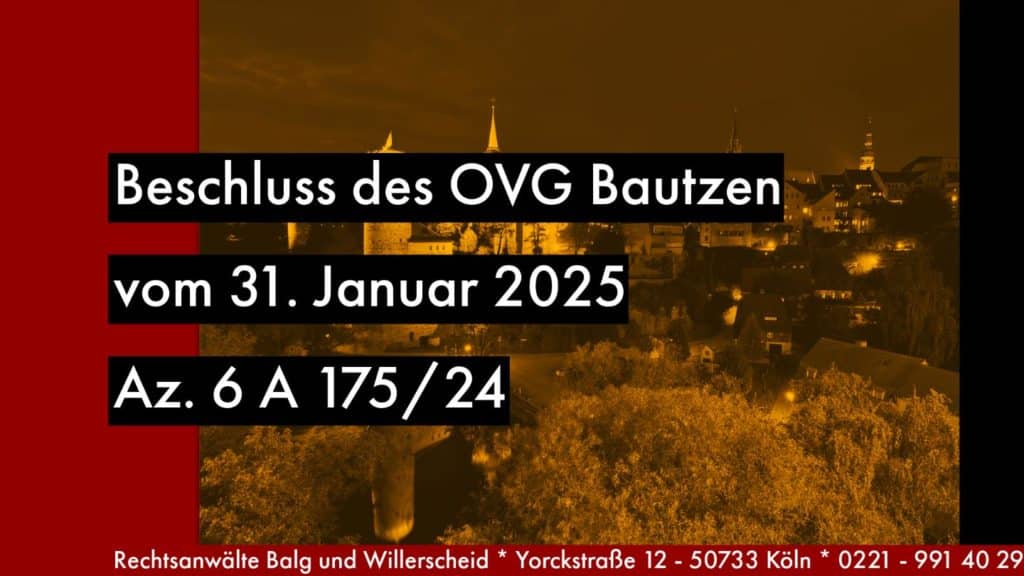 Sächsisches Oberverwaltungsgericht - OVG Bautzen - – 6 A 175/24 - Beschluss vom 31-01-2025
